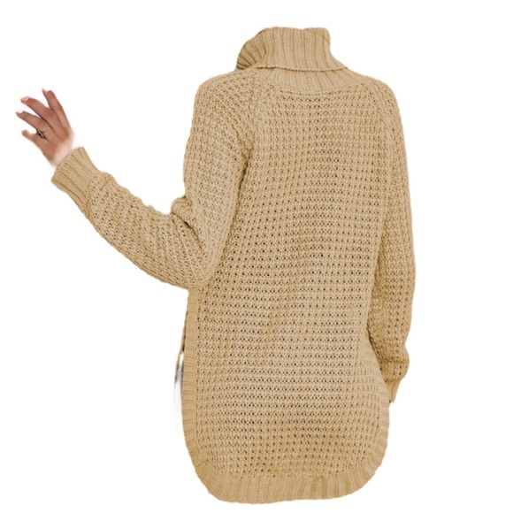 Chunky Knit Turtleneck in Dijon - Picture 3 of 7